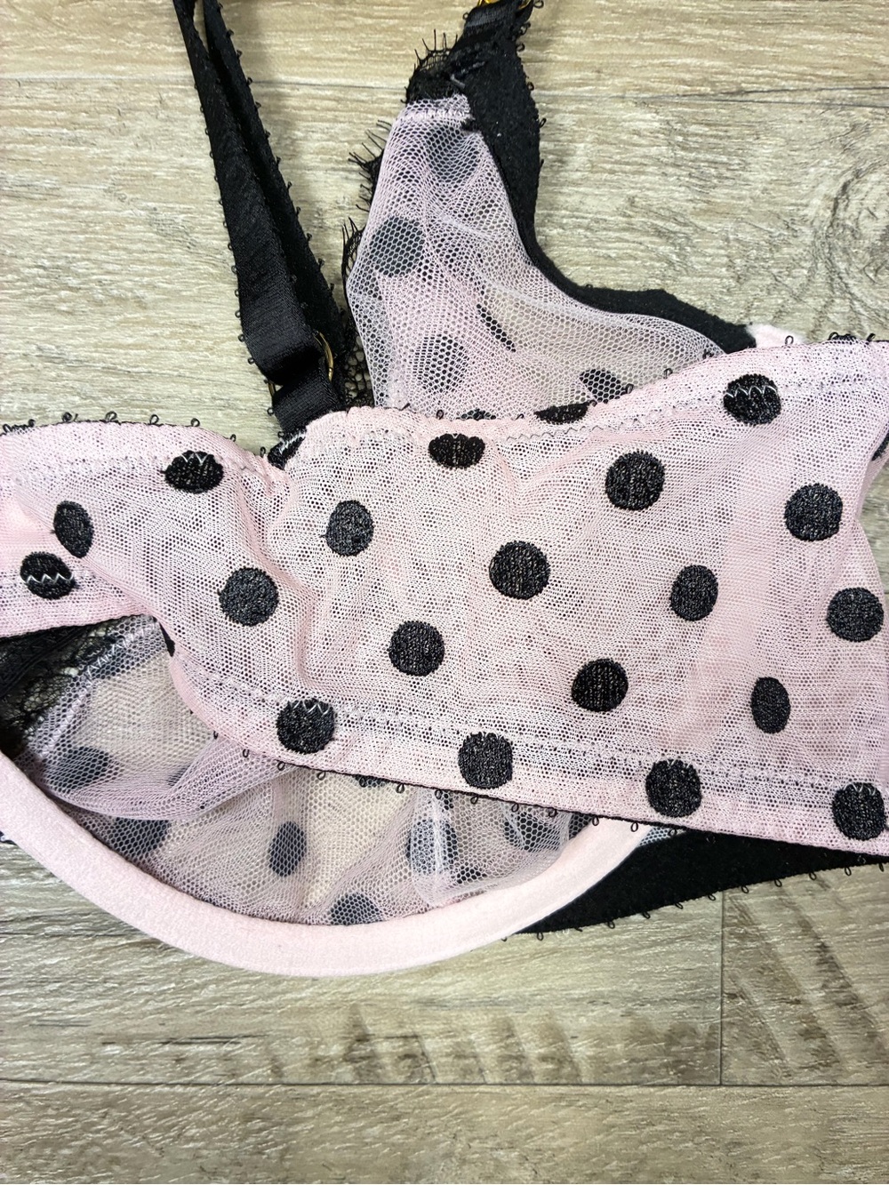 Victoria Secret Polka Dot Sheer Unlined Demi Lace Bra - Picture 5 of 10
